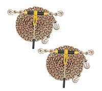 VEVOR Cadena Tensora con Trinquete, Juego de 2, Capacidad 3629 kg con Cadena 8 mm x 3,9 m Compatible 8 a 10 mm, Tensor de Cadena con Trinquete y Ganchos Ajustables para Amarre de Carga Camión Remolque