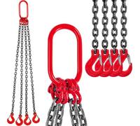 VEVOR Cadenas de Elevación de 4 Patas, G80, Acero de Aleación 2 m Eslinga de Cadena, Diámetro Cadena 8 mm Capacidad de Carga 4 t Eslinga de Carretilla Elevadora para Minería, Puertos y Construcción
