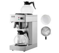 VEVOR Cafetera de Goteo Comercial 12 Tazas con 2 Jarras de Vidrio 2 Calentadores
