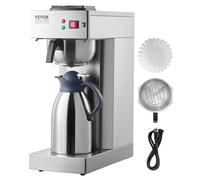 VEVOR Cafetera de Goteo Comercial de 12 Tazas Cafetera con Jarra Térmica 2,0 L para Mantener Caliente o Fría Cafetera de Acero Inoxidable para Restaurante, Oficina, Cafetería, 405 x 203 x 530 mm