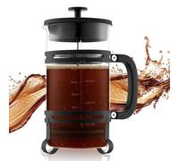 VEVOR Cafetera de Prensa Francesa 1 L Negro Vidrio Borosilicato para Camping