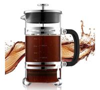 VEVOR Cafetera de Prensa Francesa de Vidrio de Borosilicato de 1 Litro con Filtro de Acero Inoxidable, para Infusión Fría, Ideal para Acampar, Viajes, Hogar y Cocina, Plata, 170 x 105 x 215 mm