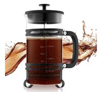 VEVOR Cafetera de Prensa Francesa 1 L Negro Vidrio Borosilicato para Camping