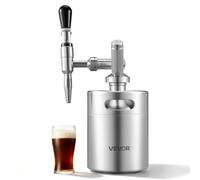 VEVOR Cafetera Nitro Cold Brew 2 L, Cuerpo del Tanque de Acero Inoxidable | Portátil, Con Dispensador y Válvula de Alivio de Presión, Material Apto para Uso Alimentario, Para Café Frío, Té, Leche, Zumo