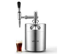VEVOR Cafetera Nitro Cold Brew 4 L, Cuerpo del Tanque de Acero Inoxidable, con Dispensador y Válvula de Alivio de Presión, Material Apto para Uso Alimentario, para Café Frío, Té, Leche, Zumo