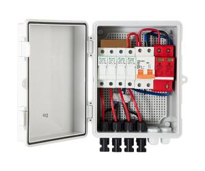 VEVOR Caja Combinadora PV 15A 500V 4 Circuitos Caja de Combinación de Energía Solar Plástico 17 x 23 x 11 cm Caja de Combinación Pequeña -30 ℃ a 70 ℃ Grado de Protección IP65 para Kit de Panel Solar