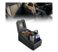 VEVOR Caja de Almacenamiento con Reposabrazo para Consola Central, Negro | Compatible con Polaris Ranger y Can-Am Defender 2017-2026, Organizador de Herramientas de HDPE, Con Portavasos y Cerradura