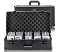 VEVOR Caja de Almacenamiento de Tarjetas Graduadas, 5 Ranuras, Caja de Transporte para Tarjetas Deportivas Graduadas con Divisores de Espuma con Bloqueo Codificado para 162 Tarjetas Graduadas PSA