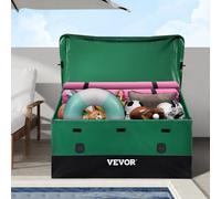 VEVOR Caja de Almacenamiento para Exteriores 150 Galones Arcón de Almacenaje para Jardín Tela Lona de PE Baúl de Almacenamiento Portátil 155 x 63 x 75 x 52 cm para Piscina Patio Jardín Garaje Verde