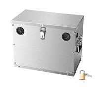 VEVOR Caja de Batería Grupo 24/31 Caja para Baterías Marinas con Cerradura, Asas, Orificios para Cables con Ojales de Goma y Carcasa de Acero Inoxidable para Coches, Barcos y Motores de Arrastre