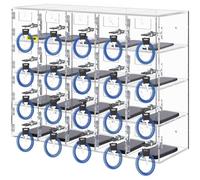 VEVOR Casillero de Almacenamiento para teléfono móvil, Cabina telefónica de acrílico con Cerradura, 20 Ranuras, 53x18x42,5 cm, gabinete de Almacenamiento para teléfono con Llaves, Sala de reuniones