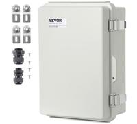 VEVOR Caja de conexiones eléctricas cubierta con bisagras para caja eléctrica de plástico ABS 430x330x180 mm pestillo de acero inoxidable impermeable IP67 a prueba de polvo para proyectos eléctricos