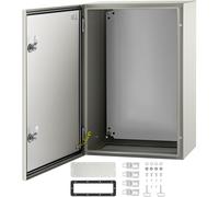 VEVOR Caja NEMA de Acero al Carbono 60 x 40 x 25 cm Caja de Gabinete Eléctrico NEMA 4X IP66 a Prueba de Agua y Polvo Caja de Conexiones Eléctricas para Interiores y Exteriores con Placa de Montaje