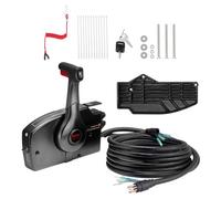 VEVOR Caja de control remoto fueraborda compatible con Mercury PT 2 tiempos 881170A15, control de acelerador de barco de montaje lateral, con interruptor de ajuste, arnés de 8+4 pines, dirección