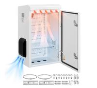 VEVOR Caja de Distribución Eléctrica de Acero Laminado en Frío, Armario de Distribución Impermeable con Termostato y Ventilador, Placa de Montaje, Carcasa Abatible, Montaje en Pared, 40 x 30 x 60 cm