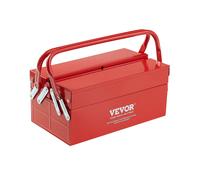 VEVOR Caja de Herramienta Plegable 355,6x200x165 mm 2 Niveles 3 Bandejas con Asa