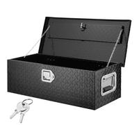 VEVOR Caja de herramientas de aluminio para camión, 76,2 x 33 x 24,4 cm caja volcadora con cerradura con llaves y asas laterales para almacenamiento de contenedores de basura de coche, caravana, Negro