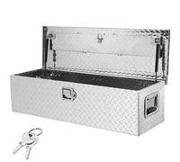 VEVOR Caja de herramientas de aluminio para camión, 99 x 33 x 25,4 cm, caja volcadora con cerradura con llaves y asas laterales para almacenamiento de contenedores de coche, autocaravana, remolque