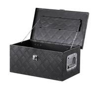 VEVOR Caja de Herramientas de Aluminio Resistente para Caja de Camioneta, con Diseño a Rayas, Asa Lateral y Llaves Seguridad, a Remolque, Camioneta, Autocaravana, 508 x 304,8 x 241,3 mm, Negro