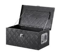 VEVOR Caja de Herramientas de Aluminio Resistente para Caja de Camioneta, con Diseño a Rayas, Asa Lateral y Llaves Seguridad, a Remolque, Camioneta, Autocaravana, 508 x 304,8 x 241,3 mm, Negro