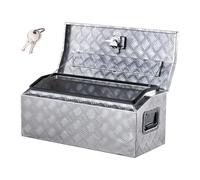 VEVOR Caja de Herramientas de Aluminio Resistente para Caja de Camioneta, con Diseño a Rayas, Asa Lateral y Llaves T-Lock, para Remolque, Camioneta, Autocaravana, 762 x 330,2 x 330,2 mm, Plata