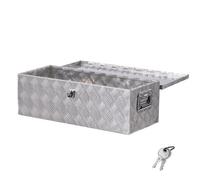 VEVOR Caja de Herramientas de Aluminio Resistente para Caja de Camioneta, con Diseño de Rayas, Asa Lateral y Llaves Seguridad, para Remolque, Camión, Autocaravana, 762 x 330,2 x 243,84 mm, Plata