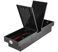 VEVOR Caja de Herramientas Impermeable para Camioneta, de Aluminio Resistente con Textura de Diamante, para Remolque, Caravana, con Cerradura, Llaves y Asas Laterales, Negro, 1771 x 507 x 331 mm