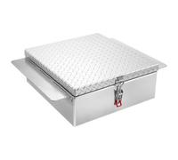 VEVOR Caja de Herramientas para Caja de Camión, Aleación Aluminio, con Placa de Diamante, Soporta hasta 100 kg, Ideal para Camión, Camioneta, Caja, RV, Remolque, 770 x 610 x 230 mm, Color Plata
