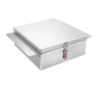VEVOR Caja de Herramientas para Caja de Camión, Aleación Aluminio, con Placa de Diamante, Soporta hasta 100 kg, Ideal para Camión, Camioneta, Caja, RV, Remolque, 770 x 610 x 230 mm, Color Plata