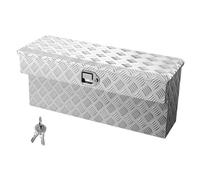 VEVOR Caja de Herramientas para Caja de Camioneta, de Aluminio, con Dibujo, Cerradura y Llave, Ideal para Camioneta, RV, Remolque, Patrón de Perfil de Cinco Barras, 864 x 305 x 390 mm, Plata