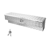 VEVOR Caja de Herramientas para Caja de Camioneta, de Aluminio, con Dibujo, Cerradura y Llave, Ideal para Camioneta, RV, Remolque, Carga Máxima del Escalón 100 kg, 1219 x 340 x 330 mm, Plata