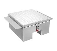 VEVOR Caja de Herramientas para Caja de Camioneta, de Aluminio, con Placa de Diamante, Soporta hasta 100 kg, Ideal para Camioneta, RV, Remolque, 770 x 610 x 310 mm, Carga Máxima 100 kg, Plata