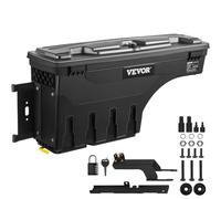 VEVOR Caja de Herramientas para Camión 25 L ABS Caja de Almacenamiento con Cerradura y Llave para Almacenamiento de Volcado de Coche, Compatible con Ford F-150 2015-2021, Lado del Conductor, Negro