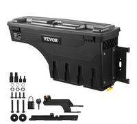VEVOR Caja de Herramientas para Camión 25 L ABS Caja de Almacenamiento con Cerradura y Llave para Almacenamiento de Volcado de Coche, Compatible con Ford F-150 2015-2021, Lado del Pasajero, Negro