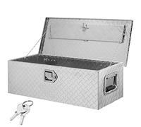 VEVOR Caja de Herramientas para Camión de Aluminio 76,2x33x24,4cm Caja de Contenedor con Cerradura con Llaves y Asas Laterales para Almacenamiento de Contenedores de Autocaravana Remolque Plata