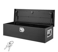 VEVOR Caja de Herramientas para Camión de Aluminio 99x33x25.4cm Caja Volcadora con Cerradura con Llaves y Asas Laterales para Almacenamiento de Contenedores de Autocaravanas Remolque Negro