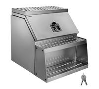 VEVOR Caja de Herramientas para Camiones con Escalón 610 x 695 x 645 mm de Aluminio Resistente, con Montaje Lateral, con Cerradura, Manija en T y Llaves para Semirremolques, Remolques de Plataforma