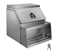 VEVOR Caja de Herramientas para Camiones con Escalón 610 x 695 x 645 mm de Aluminio Resistente, con Montaje Lateral, con Cerradura, Manija en T y Llaves para Semirremolques, Remolques de Plataforma