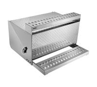 VEVOR Caja de Herramientas para Camiones con Escalón 790 x 770 x 485 mm de Aluminio Resistente, con Placa de Diamante, Pestillo Amortiguador Pasos Estables para Plataforma, Grúa, Semirremolque