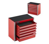 VEVOR Caja de Herramientas Portátil de Metal 218 x 118 x 205 mm, Cofre de Herramientas Pequeño con 5 Cajones, Revestimiento de EVA y Almohadillas de PP para Pies, Caja de Acero Resistente, Rojo