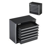 VEVOR Caja de Herramientas Portátil de Metal 218 x 118 x 205 mm, Cofre de Herramientas Pequeño con 5 Cajones, Revestimiento de EVA y Almohadillas de PP para Pies, Caja de Acero Resistente, Negro