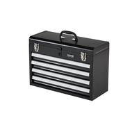 VEVOR Caja de Herramientas Portátil de Metal 520 x 218 x 361 mm, Cofre de Herramientas Pequeño con 4 Cajones y Revestimiento de EVA, Cajones Deslizantes con Cojinetes de Bolas con Cerradura, Negro