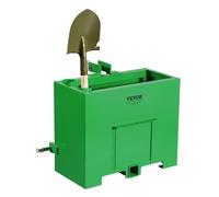 VEVOR Caja de Lastre, Lastre de Tractor de Categoría 1 de 3 Puntos Carga de 362,87kg para Receptor de Enganche de 5cm Accesorio de Cargador de Volumen de 0,12m³ de Acero con Puerta Corrediza, Verde