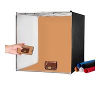 VEVOR Caja de Luz para Estudio Fotográfico 100x100 cm 5600K Caja de Fotos para Fotografía 210 Luces Led 5 Fondos Adaptador de Corriente Piezas de Esquina de Tela Suave CRI ≥95 para Fotografía