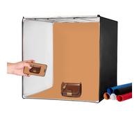 VEVOR Caja de Luz para Estudio Fotográfico 81,5x81,5 cm 5600K Caja de Fotos para Fotografía 210 Luces Led 5 Fondos Adaptador de Corriente Piezas de Esquina de Tela Suave CRI ≥95 para Fotografía