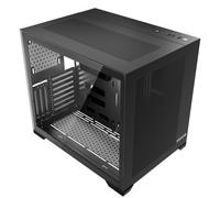 VEVOR Caja para PC Torre Media Doble Cámara con Panel de Vidrio Templado Filtro Magnético Antipolvo Gestión de Cables para GPU hasta 410 mm de Longitud Compatible con ATX/M-ATX/ITX, Sin Ventilador