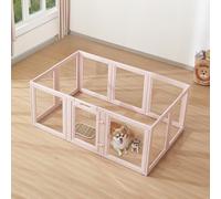 VEVOR Caja de Parto para Perros, Caja de Parto Impermeable 1540 x 1000 x 600 mm de Plástico para Perros Medianos con Ventanas y Cerradura para el Nacimiento de Perro y Gato en Interiores, Rosa
