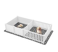 VEVOR Caja de Parto para Perros de Plástico PVC 237x123x46 cm para Perros Extragrandes 2 Habitaciones con Puerta de Altura Ajustable y Almohadilla Lavable para Orina Ideal para Cachorros de Interior