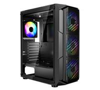 VEVOR Funda para PC Gaming, Mid-Tower, con panel de vidrio templado de alto flujo de aire, filtro de polvo, 4 ventiladores ARGB de 120 mm, fácil gestión de cables, para GPU de hasta 320 mm de longitud