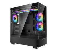 VEVOR Caja de PC Torre Media con Panel de Vidrio Templado Alto Flujo de Aire 6 Ventiladores PWM ARGB 120 mm Gestión de Cables Compatible con GPU Hasta 410 mm de Longitud Compatible con ATX/M-ATX/ITX